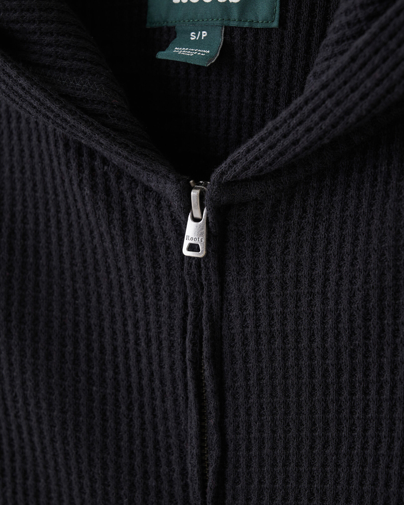 Men's waffle knit zip shop hoodie