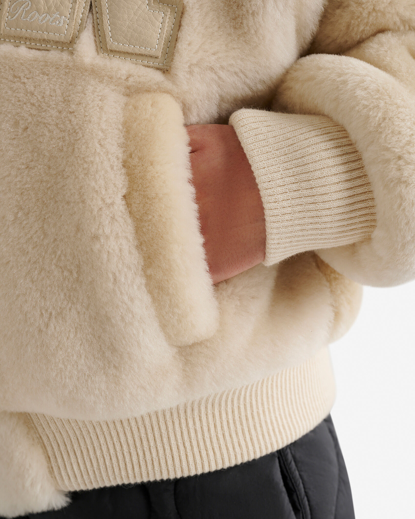 Shearling Fur Out Varsity Jacket