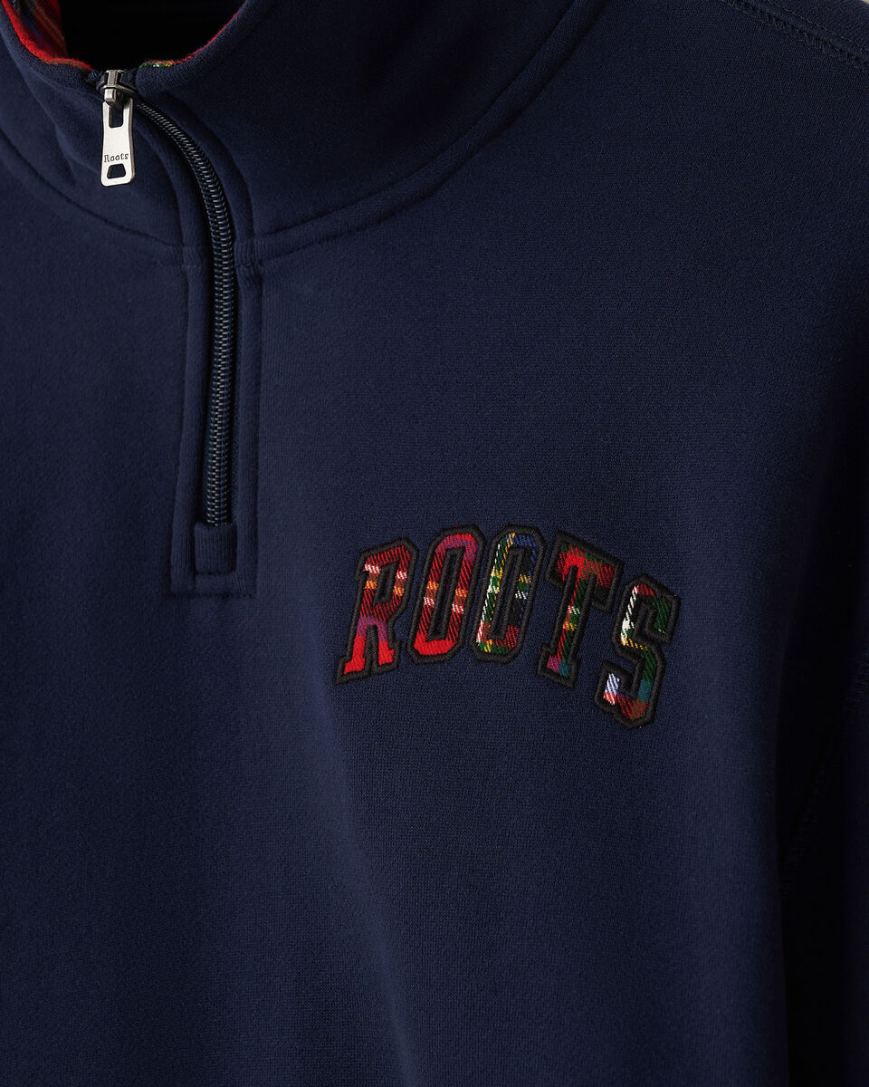 Plaid Applique Quarter Zip
