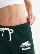 Pantalon original ajusté à cheville côtelée en molleton de coton bio