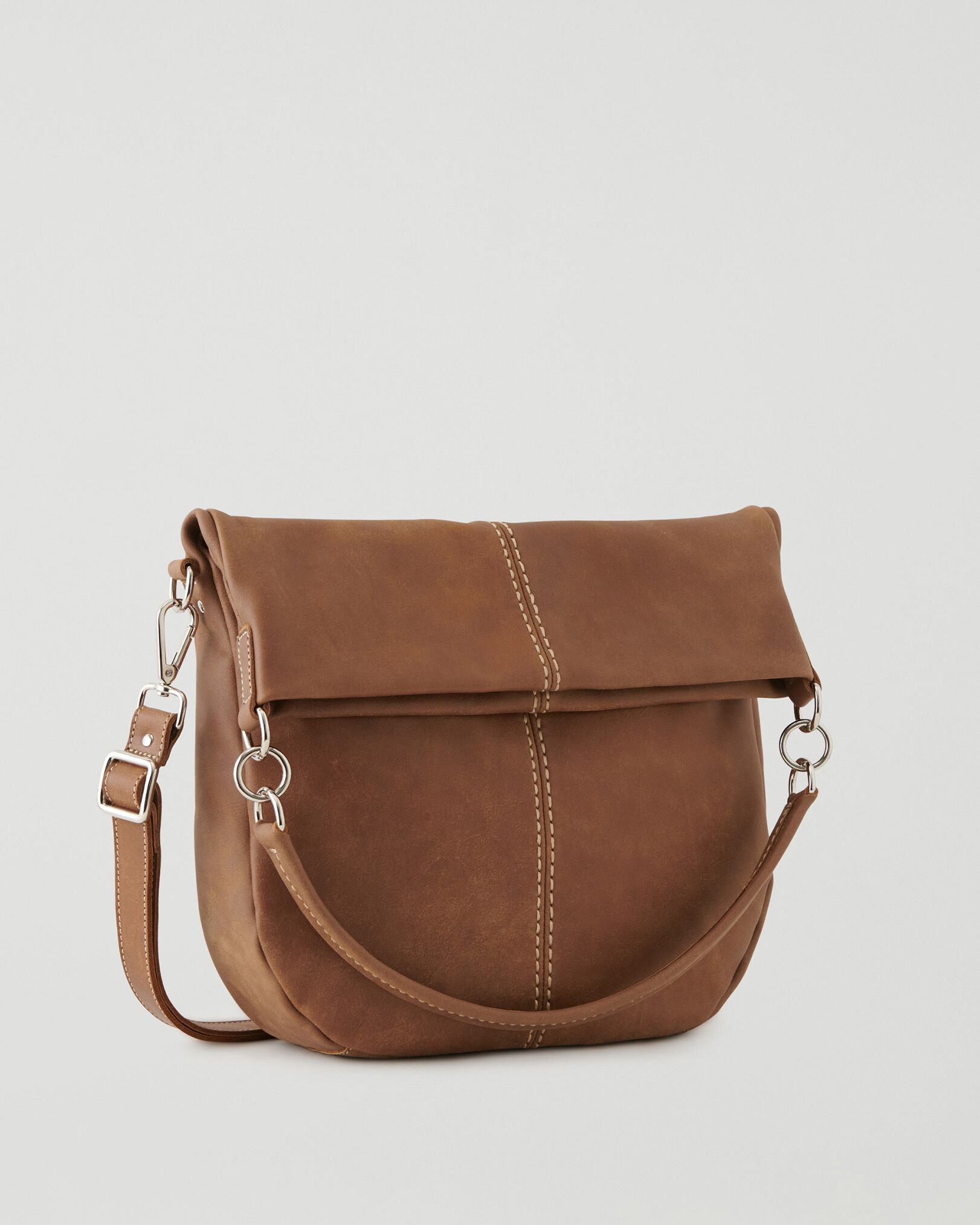 Fold over deals crossbody leather bag