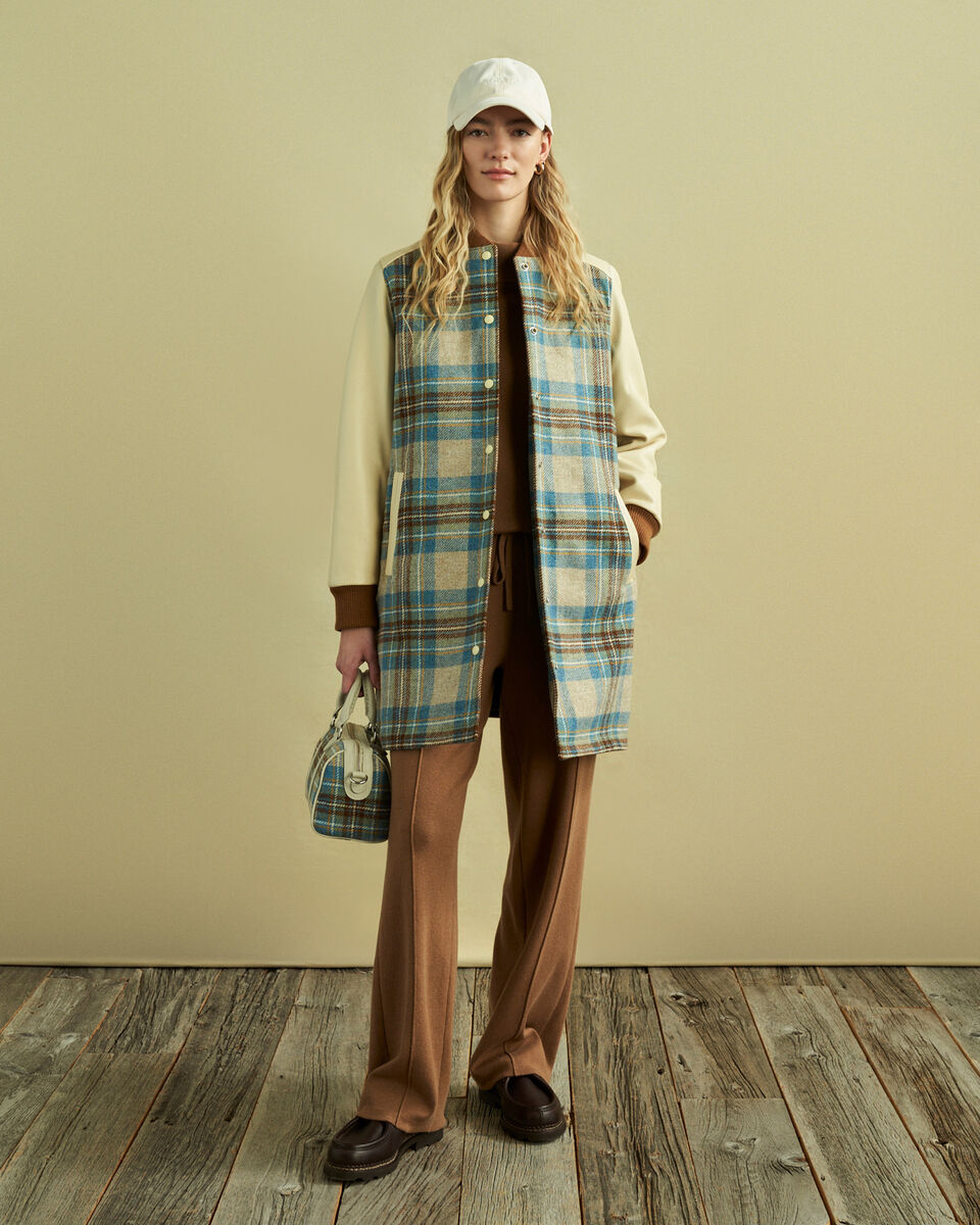 Moon Plaid A-Line Varsity Jacket