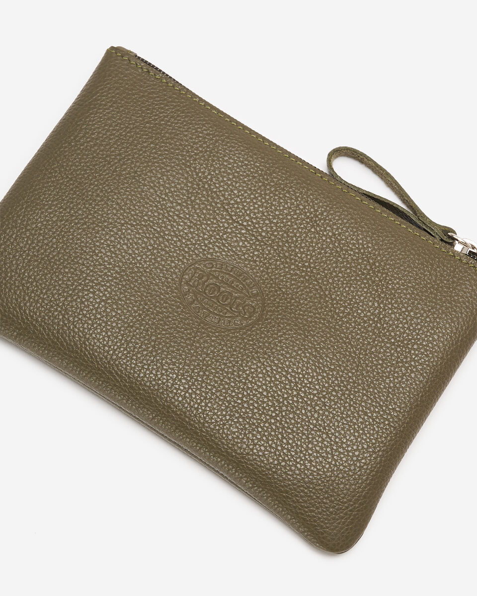 Grande pochette à glissière en cuir Cervino