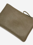 Grande pochette à glissière en cuir Cervino