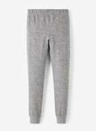 Pantalon ajusté à cheville côtelée en molleton de coton bio pour fille