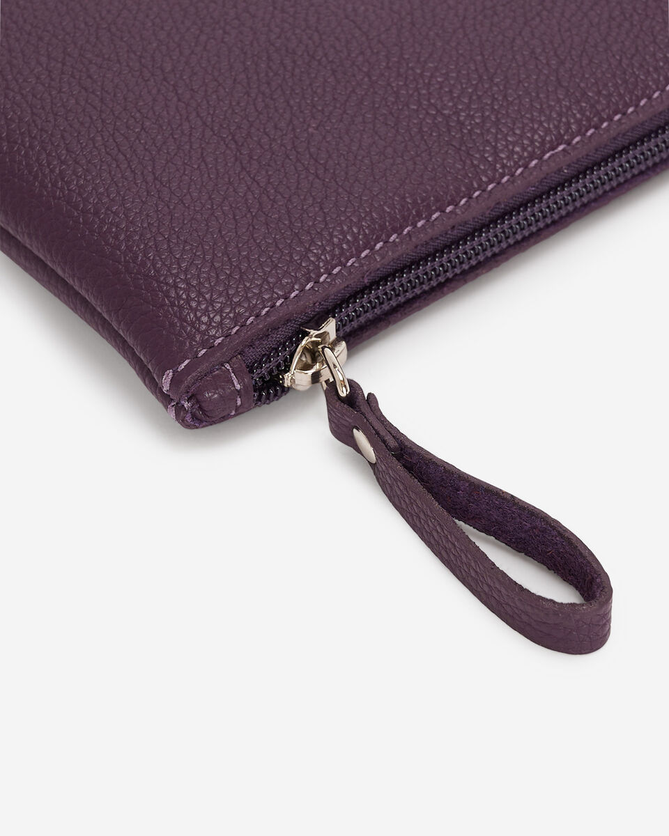 Grande pochette à glissière en cuir Cervino