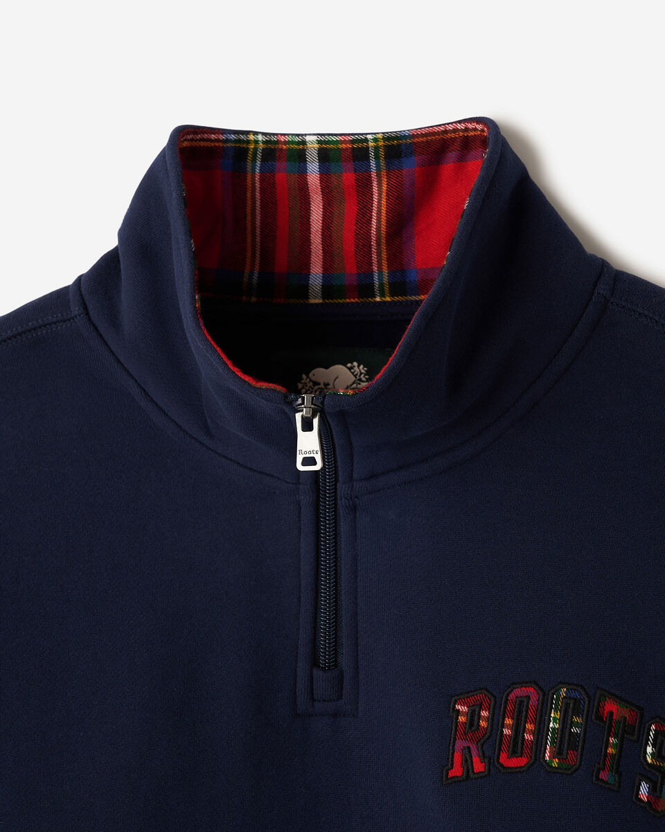 Plaid Applique Quarter Zip