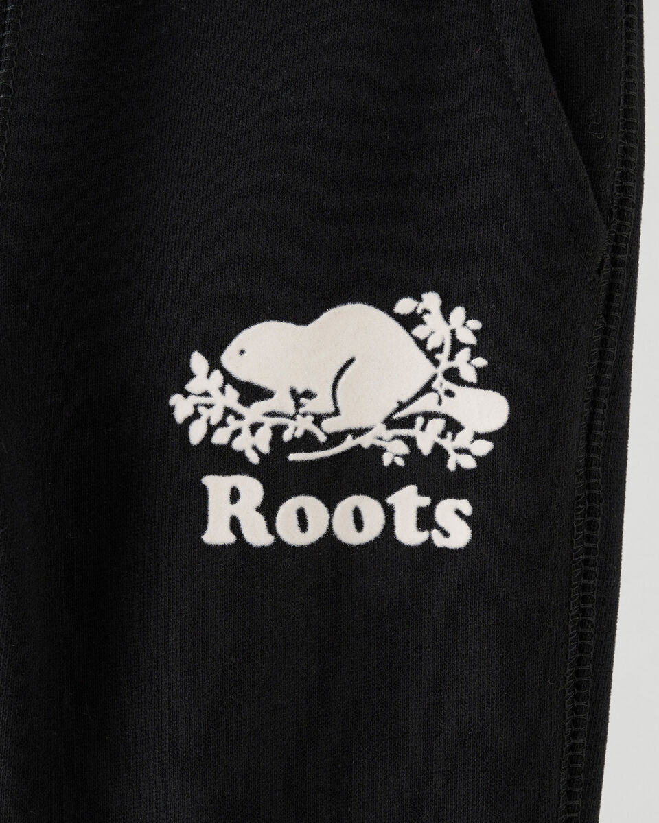 Pantalon ajusté à cheville côtelée en molleton de coton bio pour tout-petits