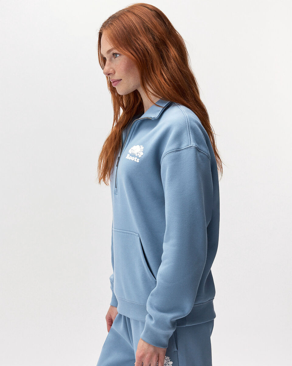 Organic Cooper Relaxed Quarter Zip Stein
