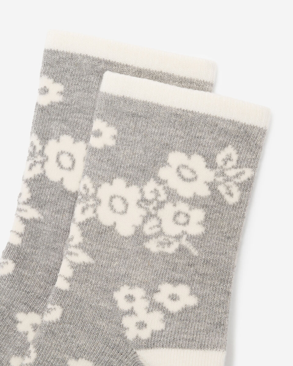 Adult Floral Print Quarter Sock