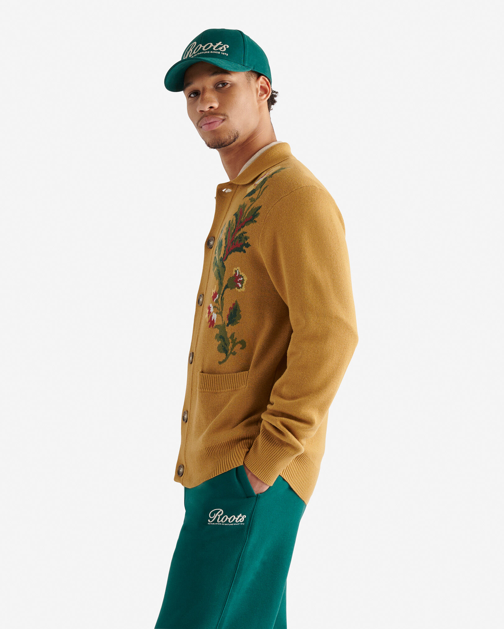 Floral Collar Cardigan Sweaters and Cardigans Roots