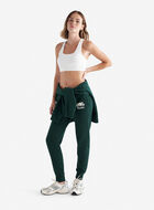 Pantalon original ajusté à cheville côtelée en molleton de coton bio