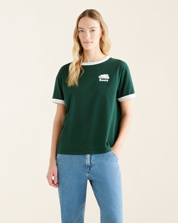 T-shirt décontracté à bordures contrastantes Cooper pour femme 