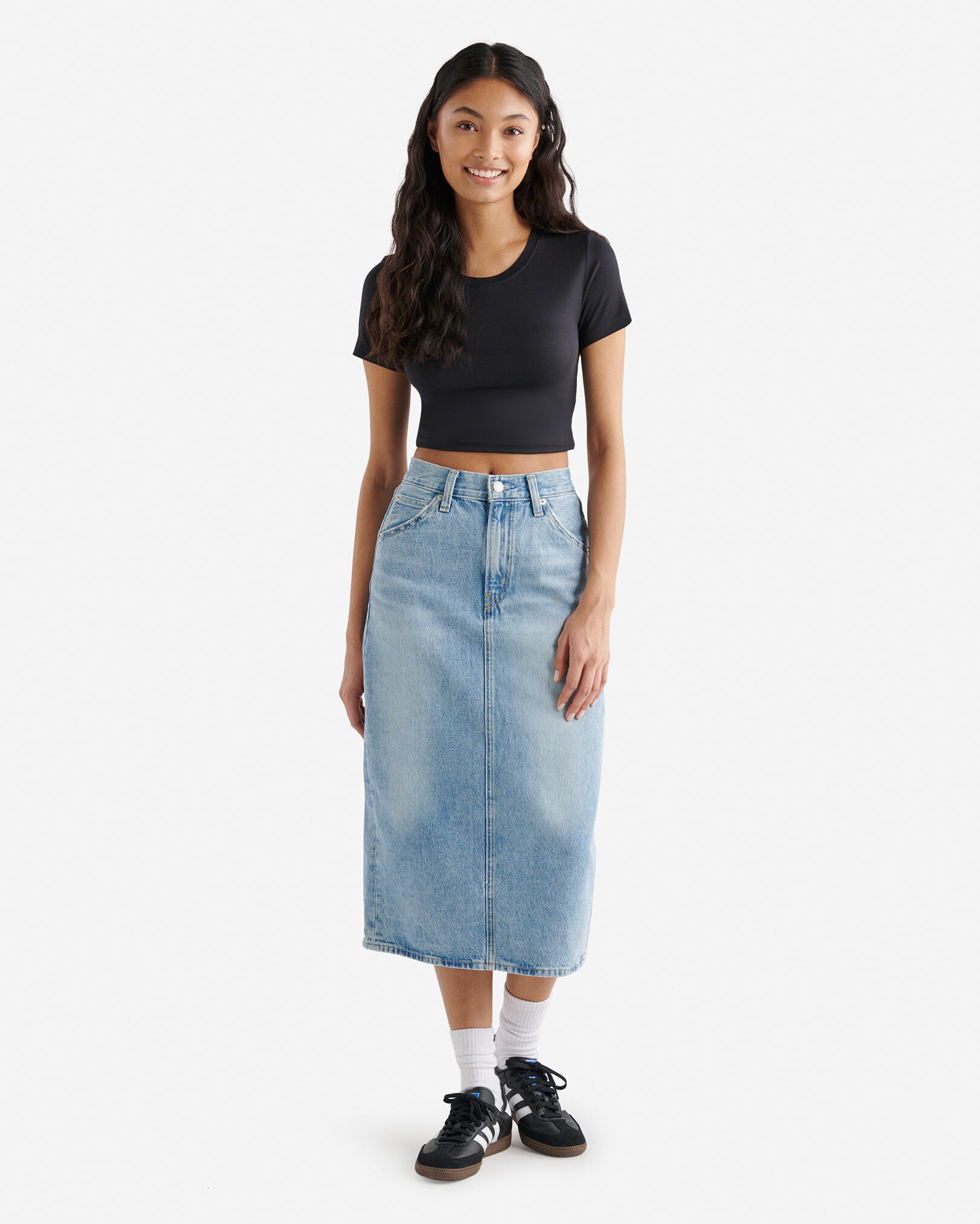 Levi's High Rise Back Slit Womens Skirt