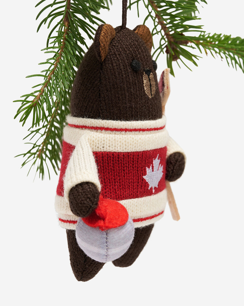 Curling Brown Bear Ornament