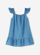 Toddler Girls Chambray Ruffle Dress