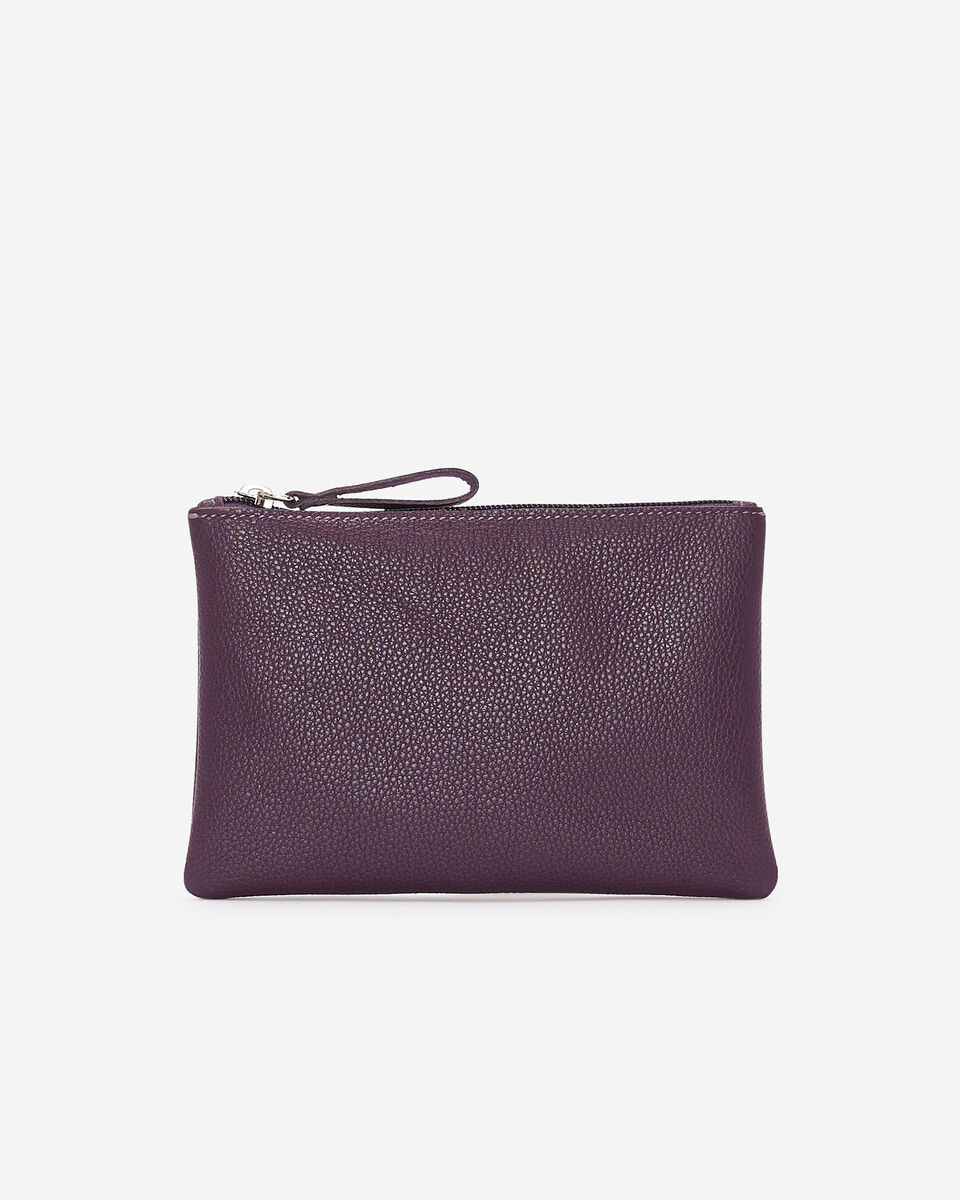 Grande pochette à glissière en cuir Cervino