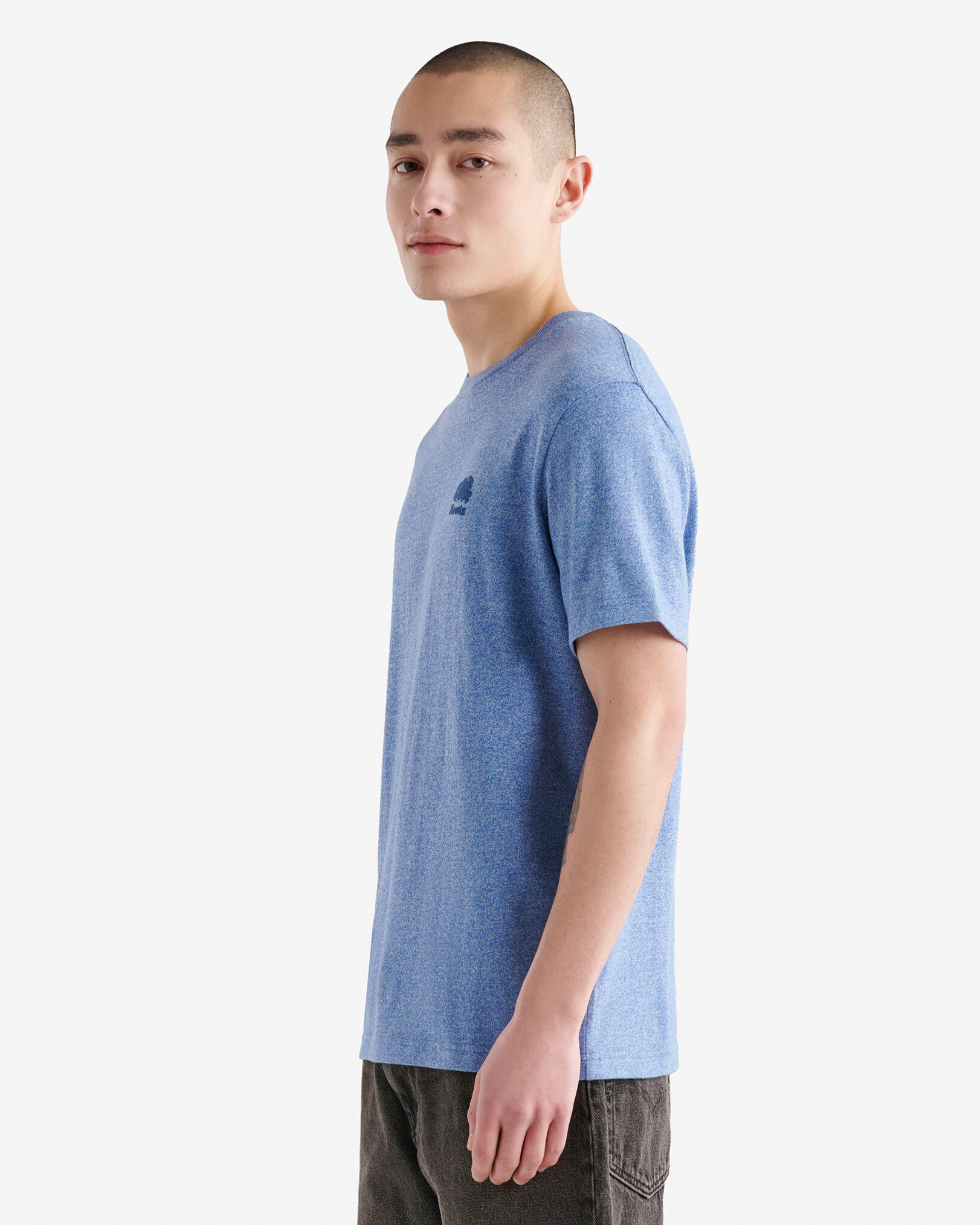 T-shirt poivré en coton bio pour hommes