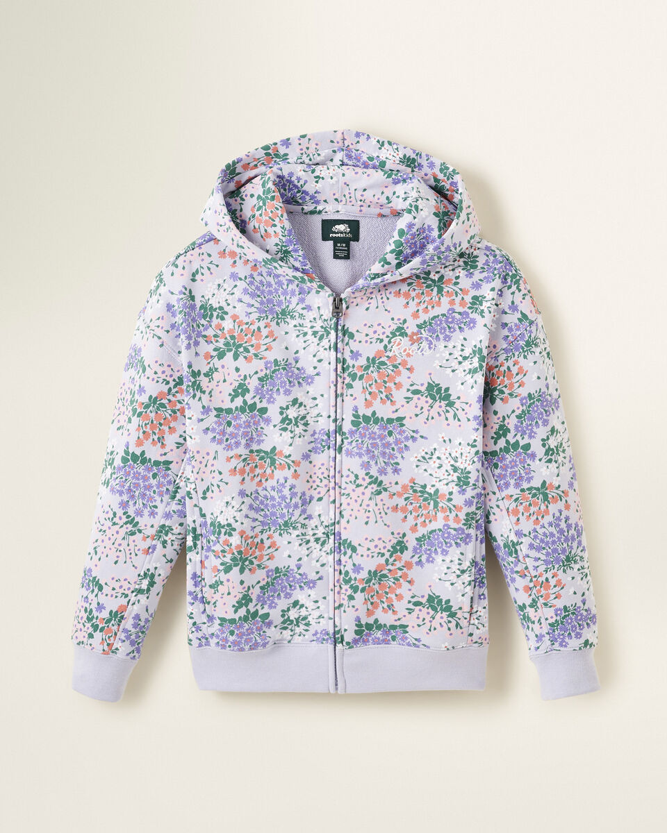 Chandail original à capuchon et glissière motif floral pour enfants