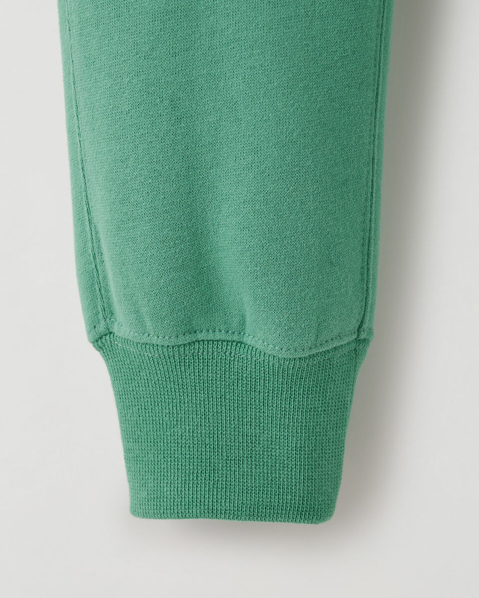 Pantalon ajusté à cheville côtelée en molleton de coton bio pour fille
