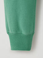 Pantalon ajusté à cheville côtelée en molleton de coton bio pour fille