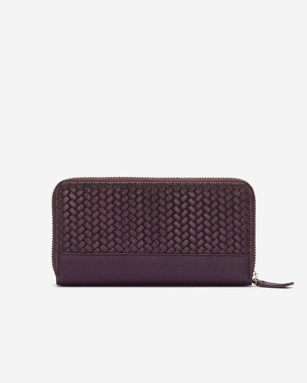 Zip Around Clutch Woven