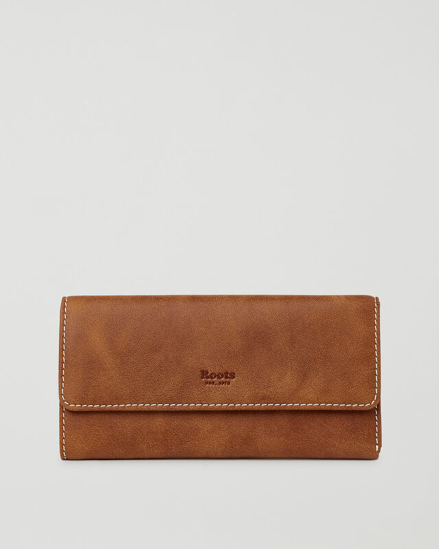 Roots Medium Trifold Clutch Tribe. 1