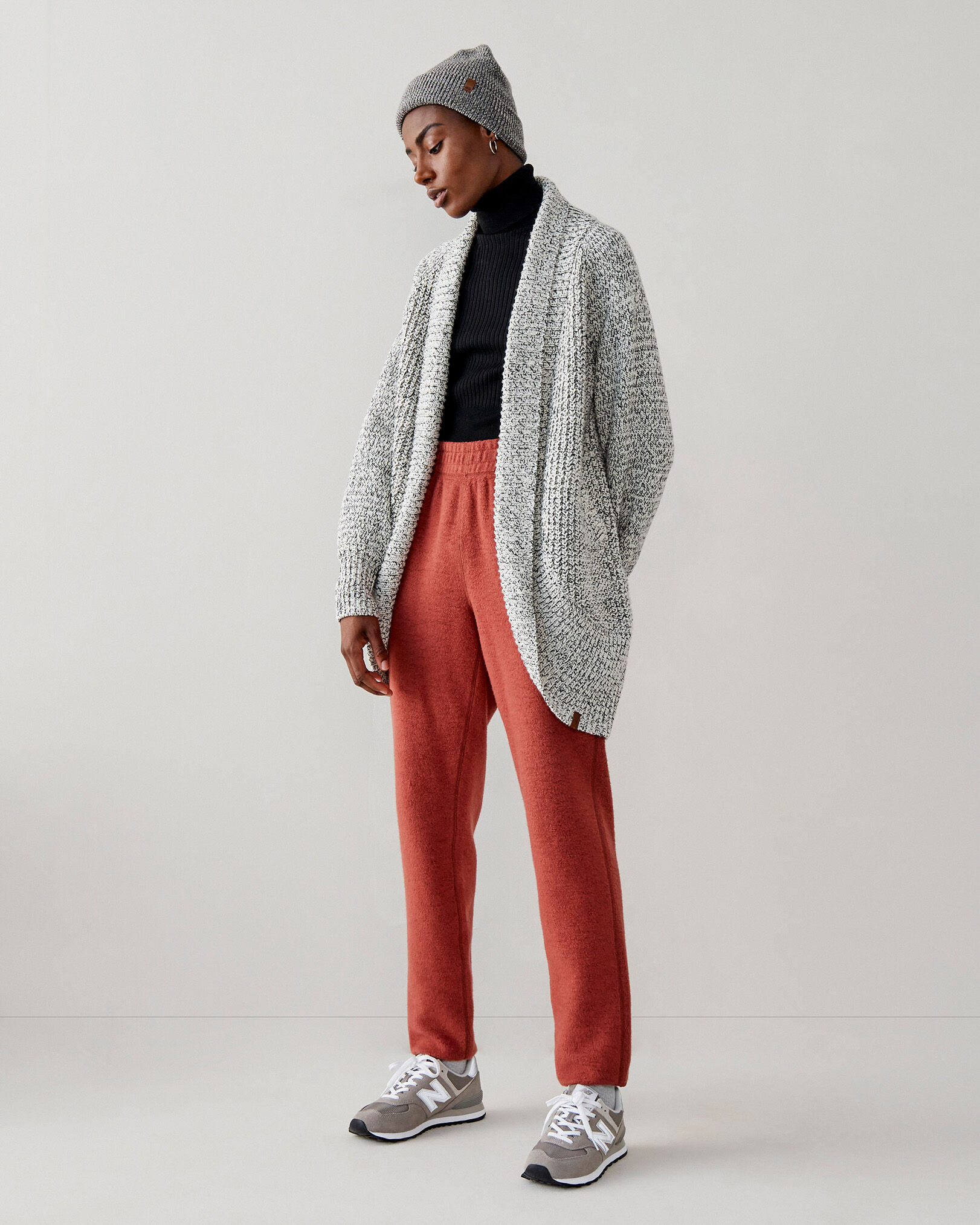 Snowy Fox Open Collar Cardigan Sweaters and Cardigans Roots