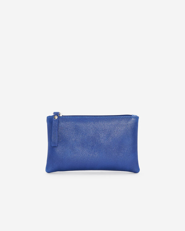 Pochette moyenne à glissière en cuir Mirage