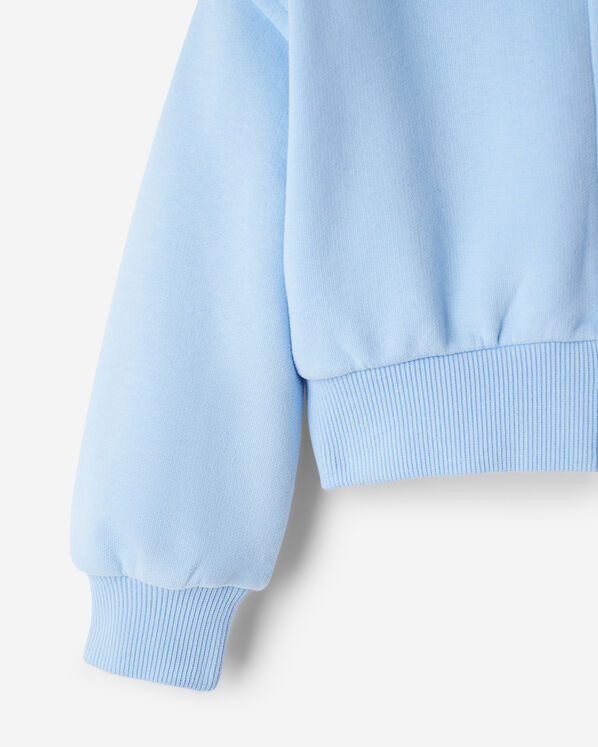 Toddler Girls Summer Cloud Cropped Bubble Full Zip Hoodie