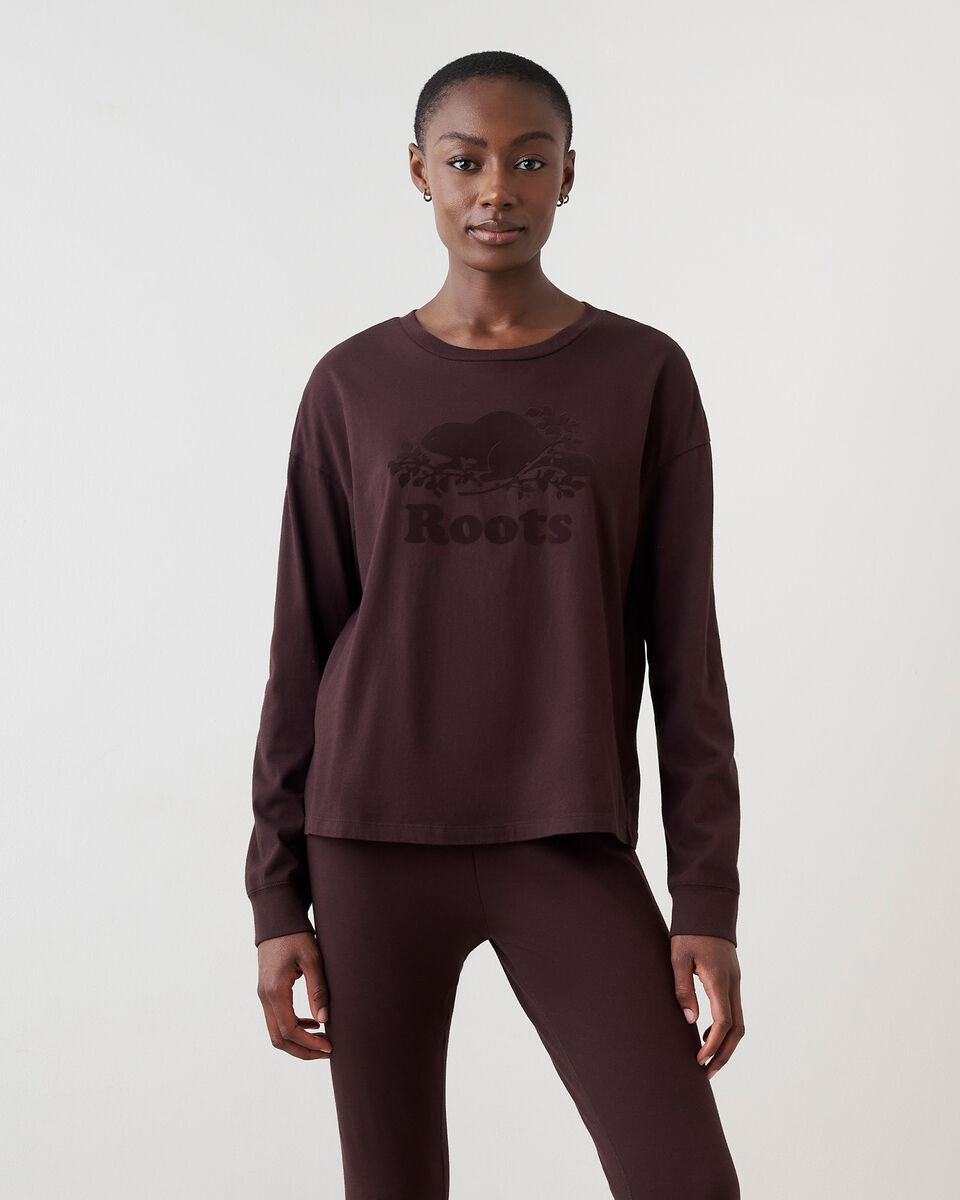 T-shirt à manches longues Cooper le castor en coton bio pour femme