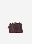 Pochette &agrave; glissi&egrave;re en cuir tiss&eacute;
