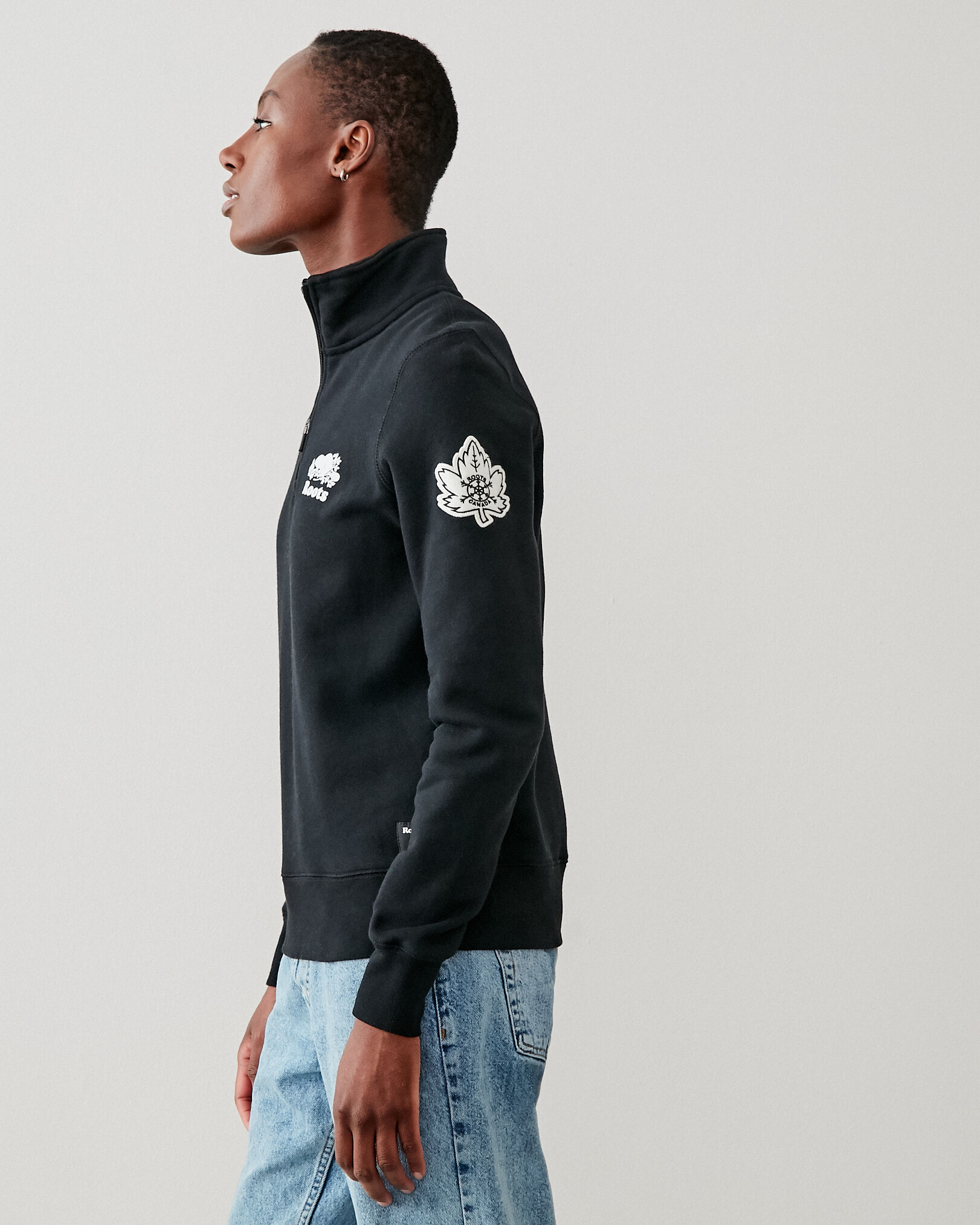 Zip up clearance crewneck sweatshirt