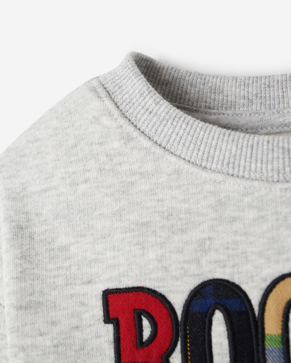 Chandail à col rond avec appliqué à carreaux pour bébés