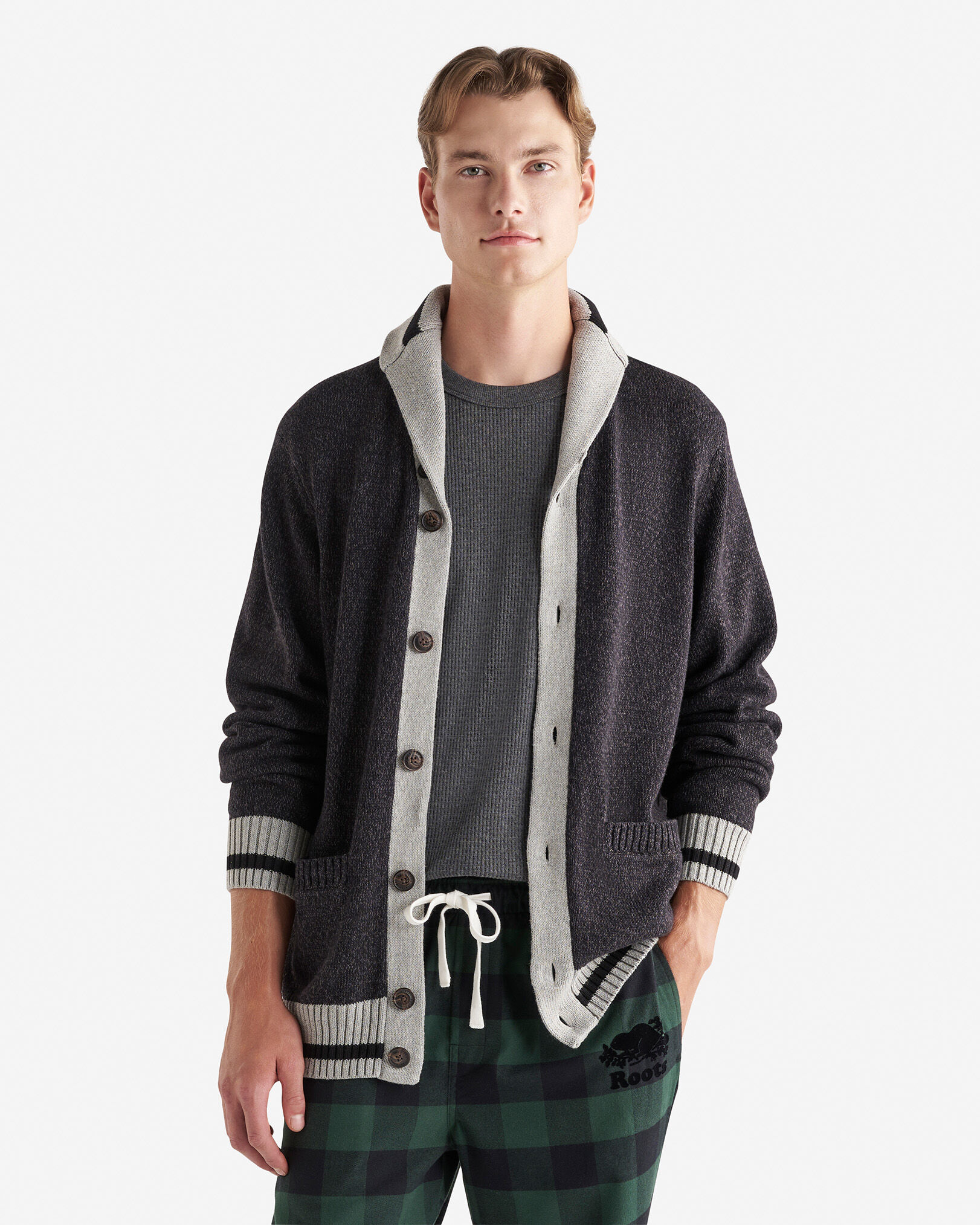 Cozy grey cardigan top