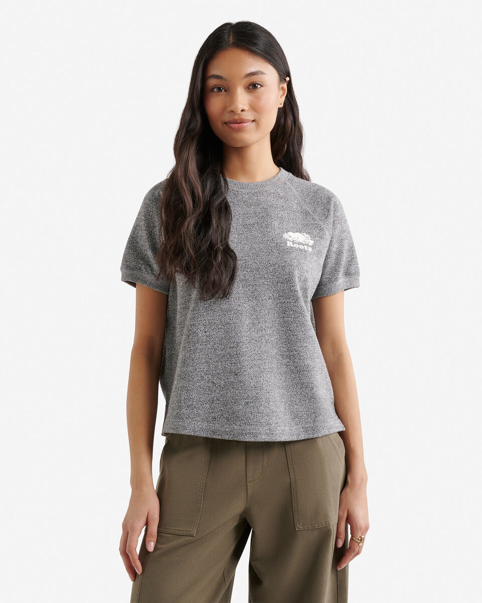 Chandail &agrave; manches courtes en jersey bouclette bio Cooper