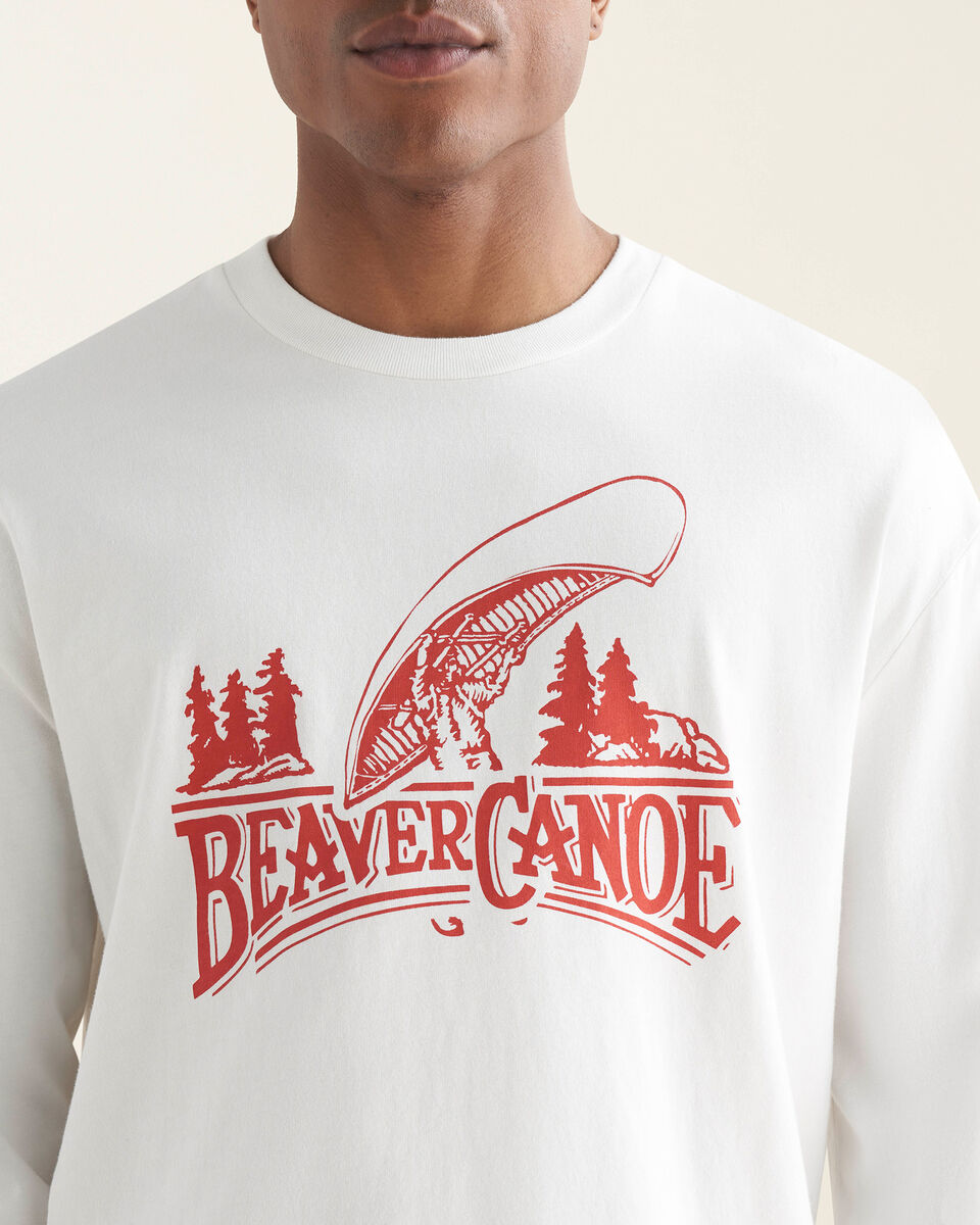 T-shirt à manches longues décontracté Beaver Canoe pour homme 