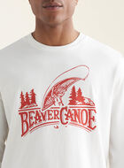 Mens Beaver Canoe Relaxed Long Sleeve T-shirt