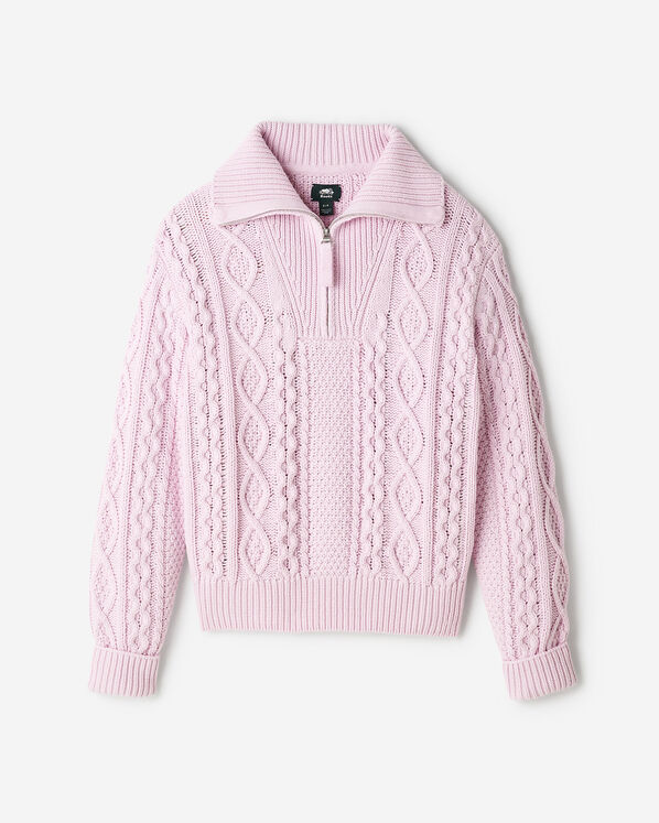 Cable Knit Quarter Zip Sweater