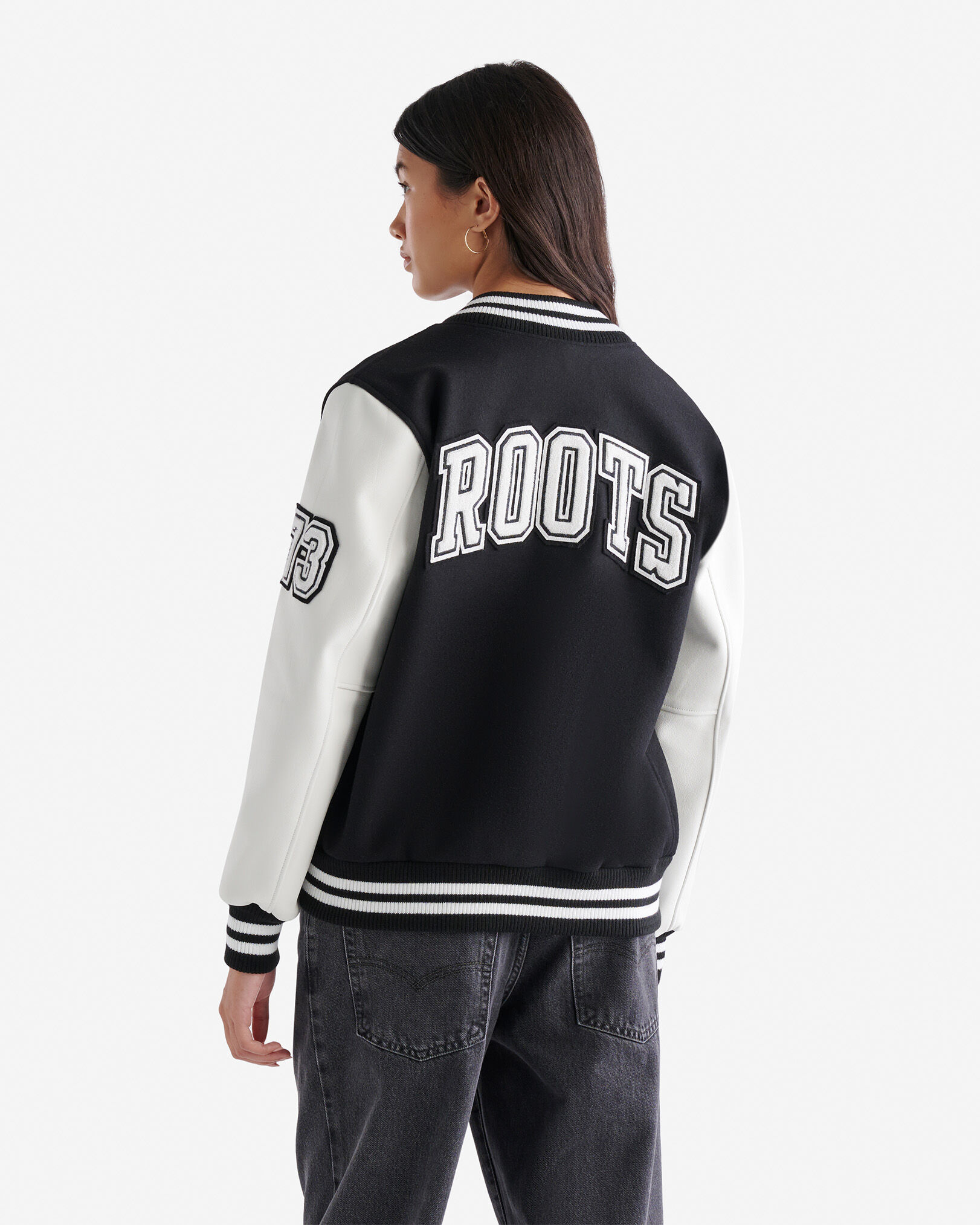 Roots varsity jacket womens sale