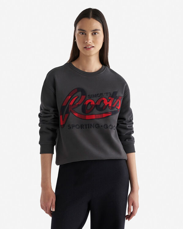 Plaid Applique Crew