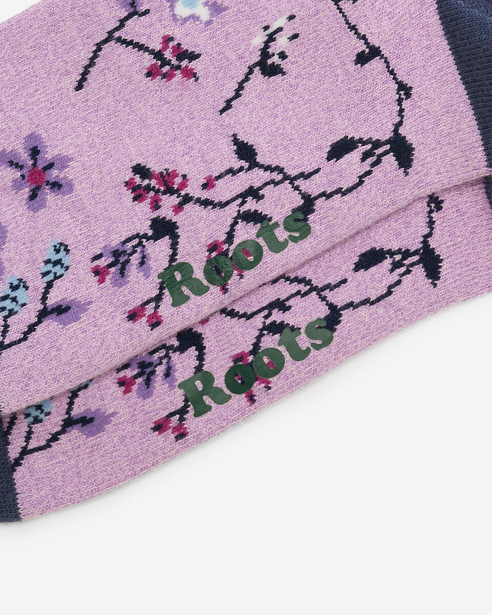 Chaussettes motif floral pour femme