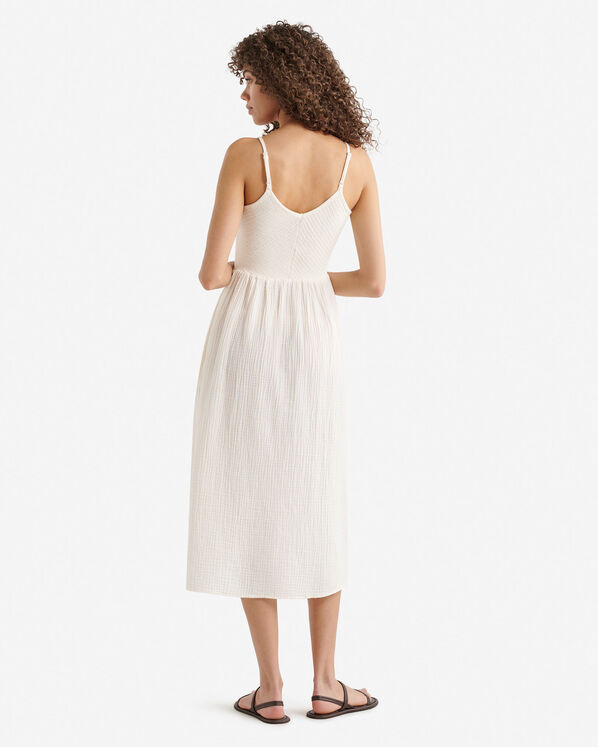 Robe nid-d&rsquo;abeilles en gaze de coton Isla