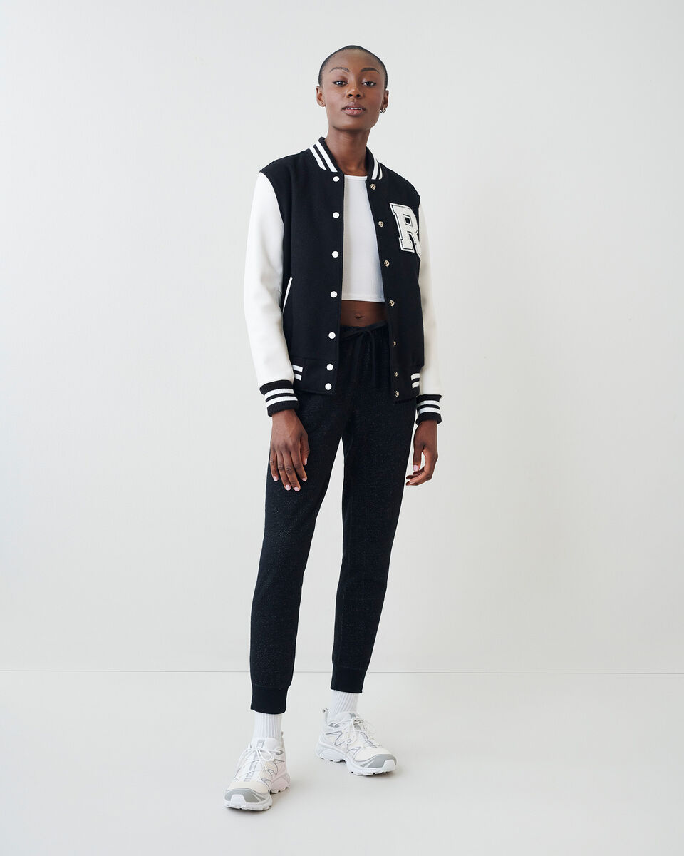 Pantalon original ajusté à cheville côtelée en molleton de coton bio