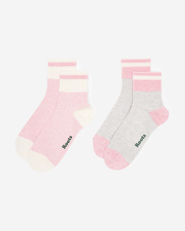 Womens Cotton Cabin Ankle Sock 2 Pack