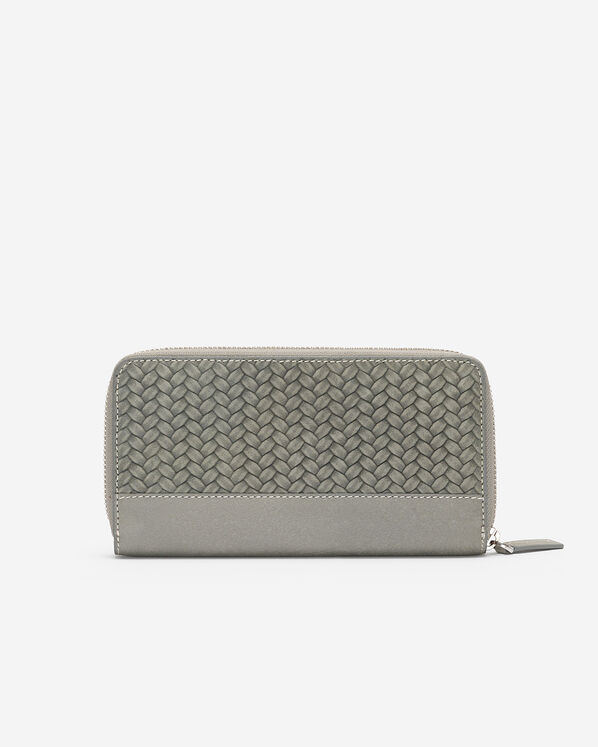 Zip Around Clutch Woven
