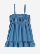 Girls Chambray Tiered Dress