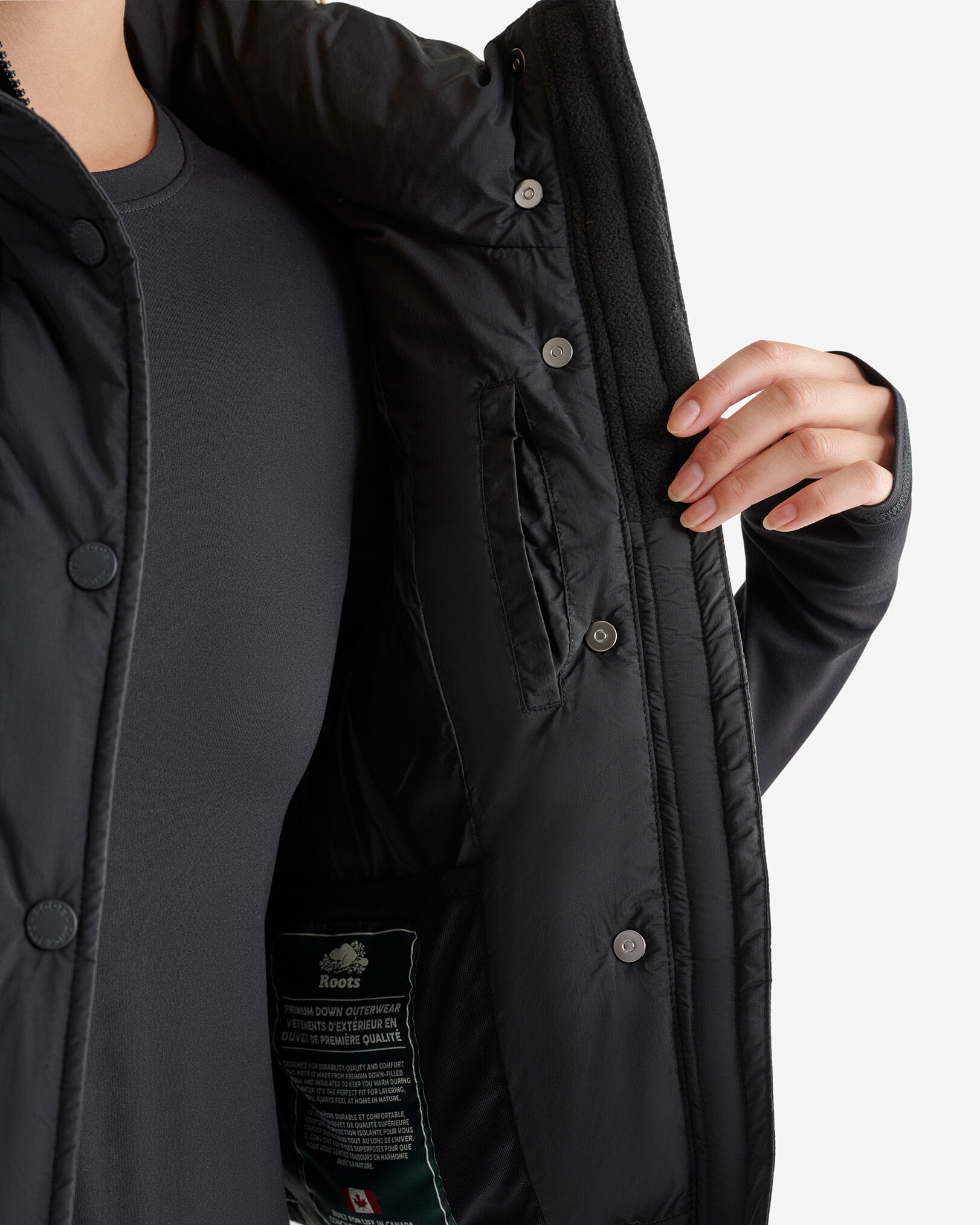 Veste bouffante courte en duvet Roots