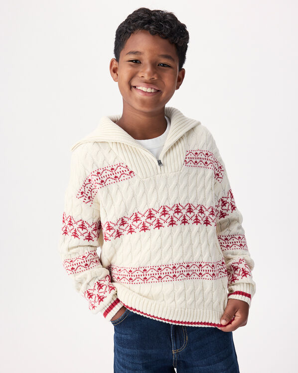 Kids Cabin Striped Quarter Zip Sweater