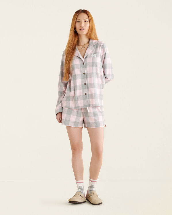 Womens Park Plaid Pajama Short Set